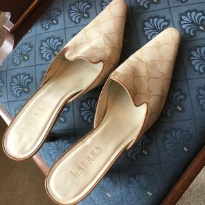 Beige RL mules/heels